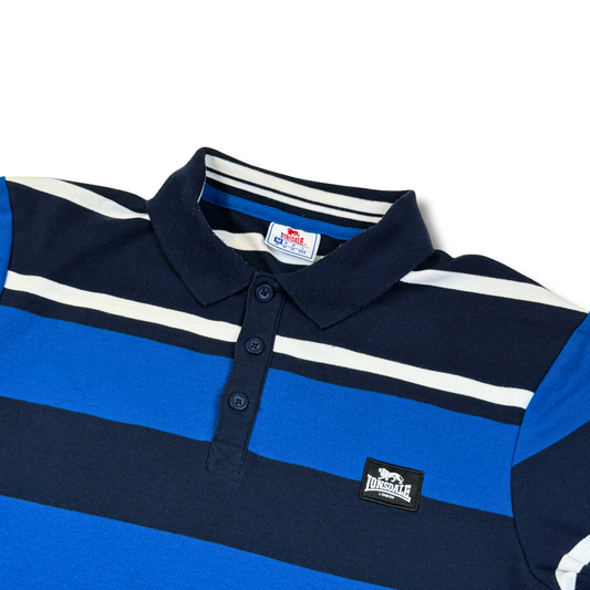 Lonsdale Poloshirt Blau Schwarz Weiß (M)