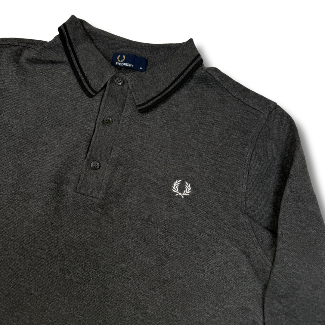 Fred Perry Langarm Poloshirt Grau (M)
