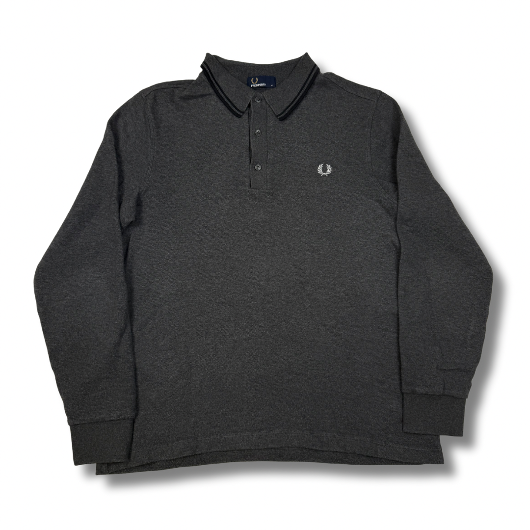 Fred Perry Langarm Poloshirt Grau (M)