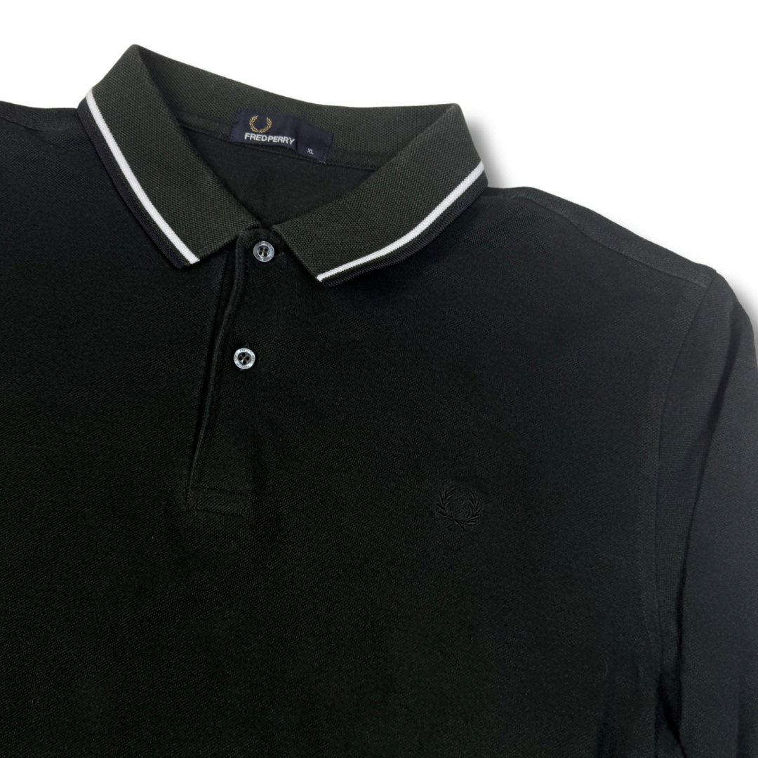 Fred Perry Langarm Poloshirt Grau (XL)