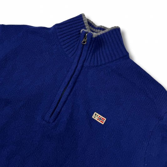 Napapijri Half-Zip Wollpullover Blau (L)