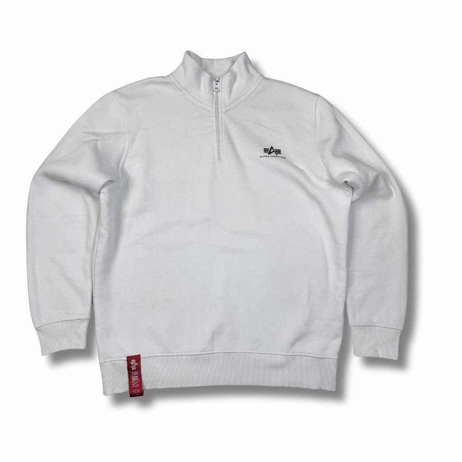 Alpha Industries Half Zip Weiß (M)