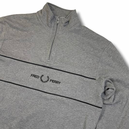Fred Perry Half-Zip Grau (S)