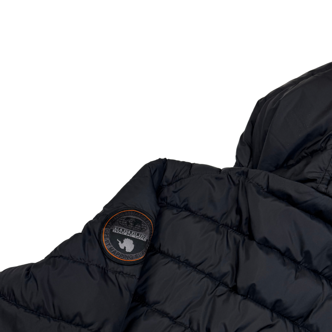 Napapijri Steppjacke Schwarz (M) – Leichte Pufferjacke mit Kapuze