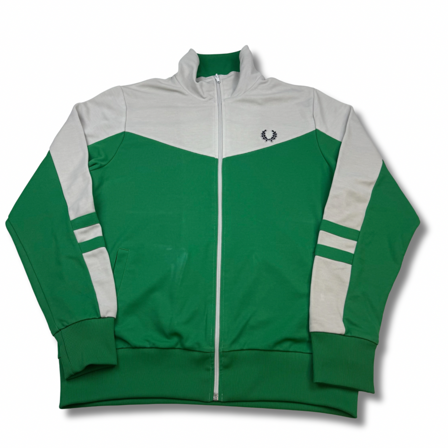 Fred Perry Vintage Trainingsjacke Grün-Weiß (L)