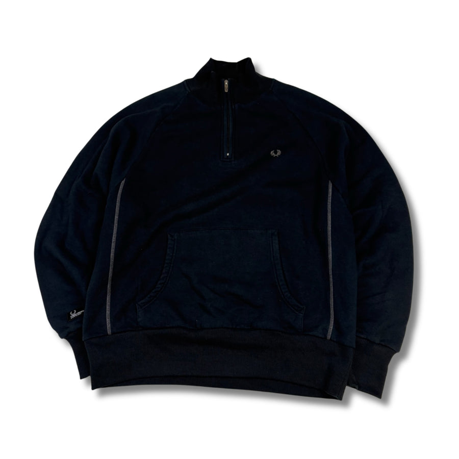 Fred Perry Quarter-Zip Blau (L)