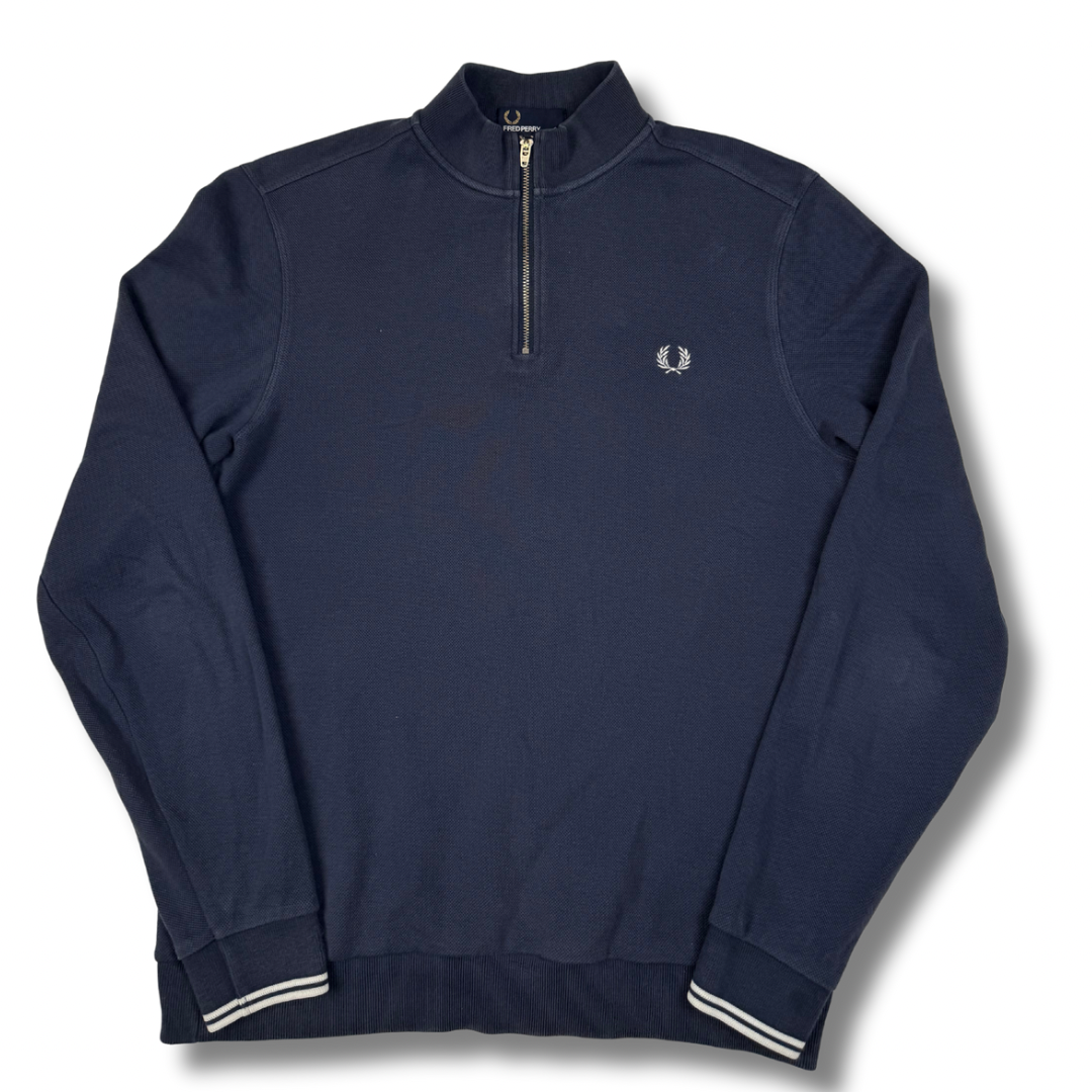 Fred Perry Half-Zip Blau (S)