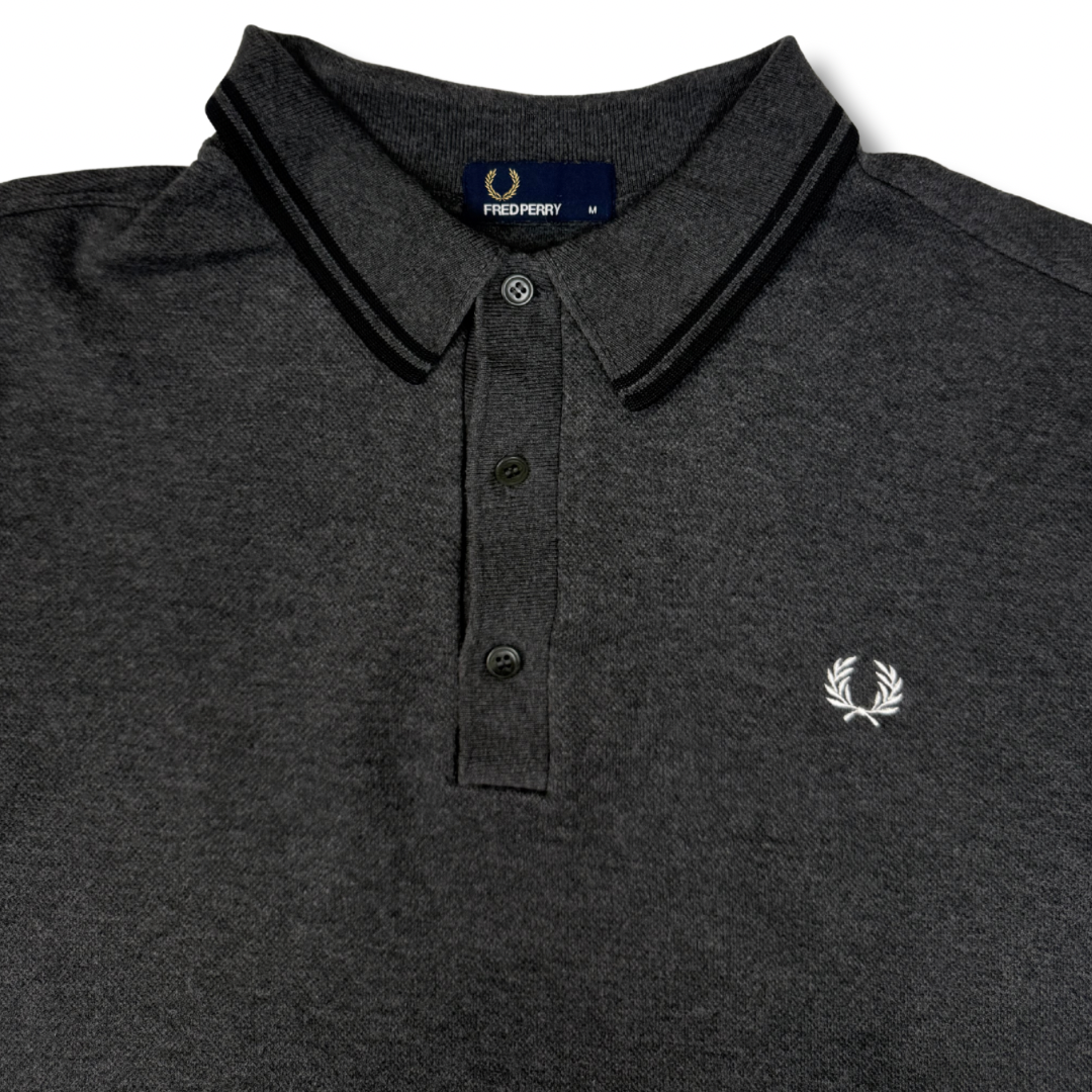 Fred Perry Langarm Poloshirt Grau (M)