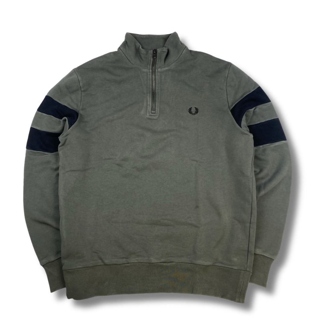 Fred Perry Half-Zip Grau-Schwarz (L)