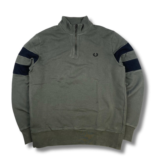 Fred Perry Half-Zip Grau-Schwarz (L)