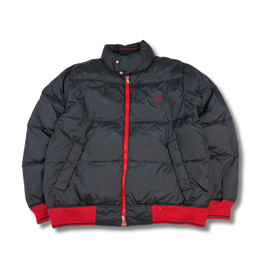 Fred Perry Pufferjacke Schwarz-Rot (XL)
