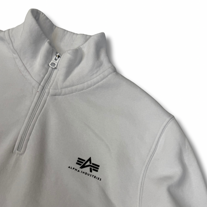 Alpha Industries Half Zip Weiß (M)