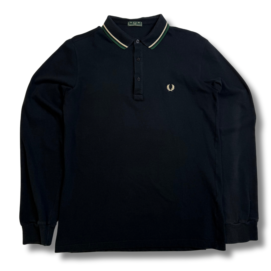 Fred Perry Langarm Schwarz (M)
