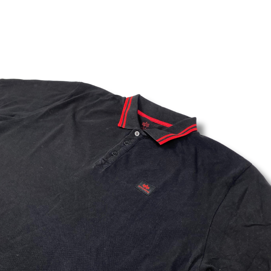 Alpha Industries Poloshirt Schwarz-Rot (XXXL)