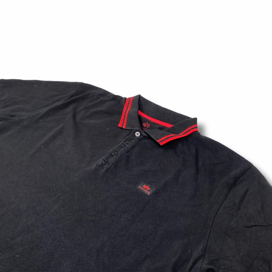 Alpha Industries Poloshirt Schwarz-Rot (XXXL)