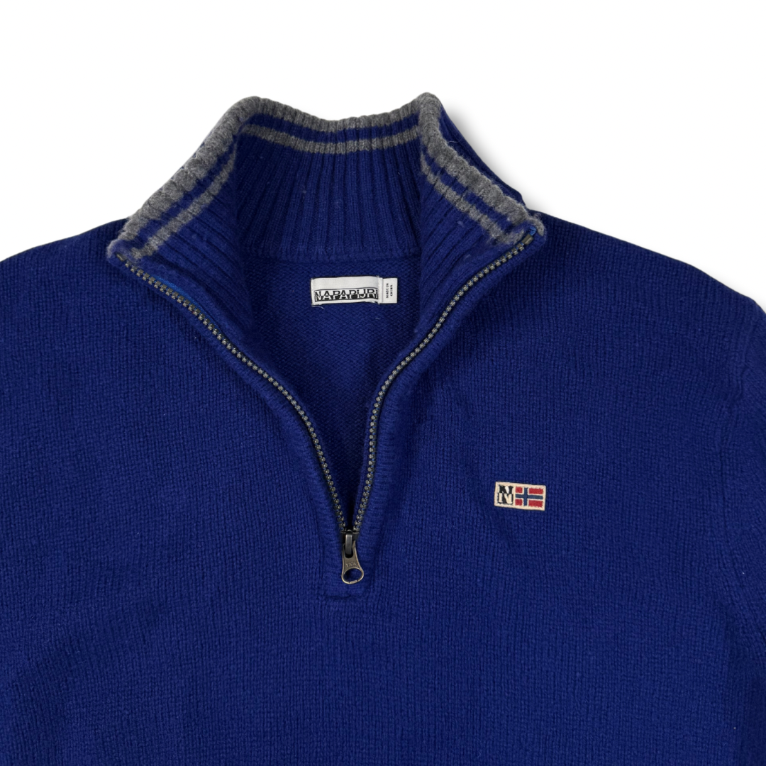 Napapijri Half-Zip Wollpullover Blau (L)