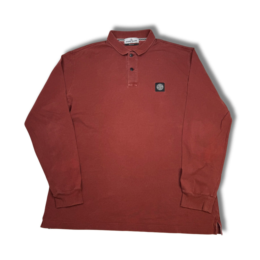 Stone Island Poloshirt Lang Rot (XXL)