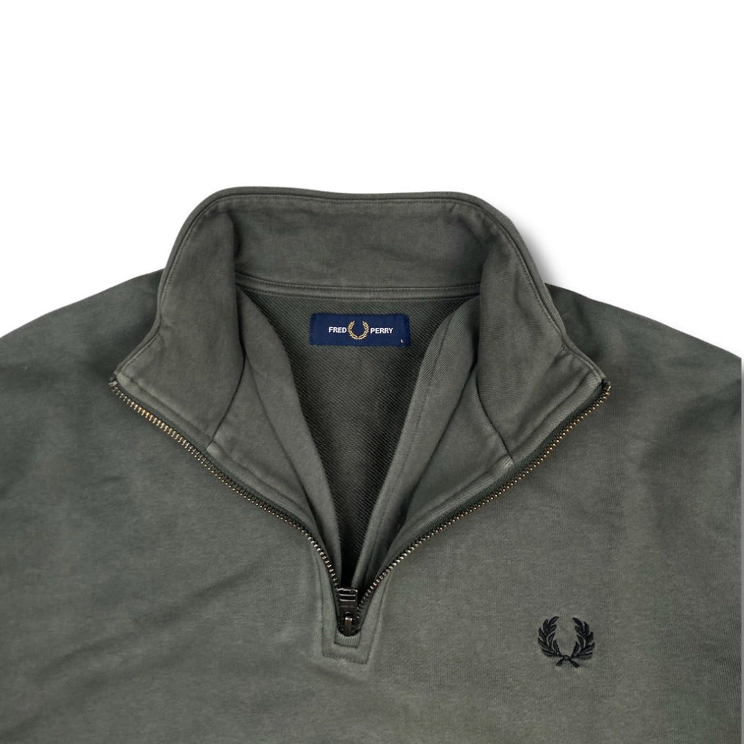 Fred Perry Half-Zip Grau-Schwarz (L)
