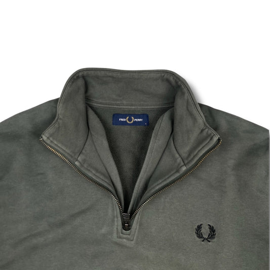 Fred Perry Half-Zip Grau-Schwarz (L)