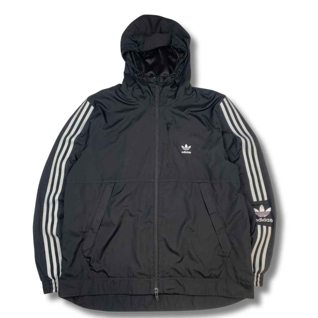 Adidas Retro Windbreaker Jacke Schwarz (L)