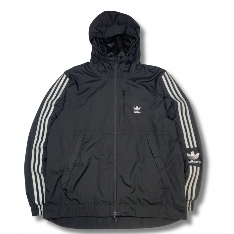 Adidas Retro Windbreaker Jacke Schwarz (L)