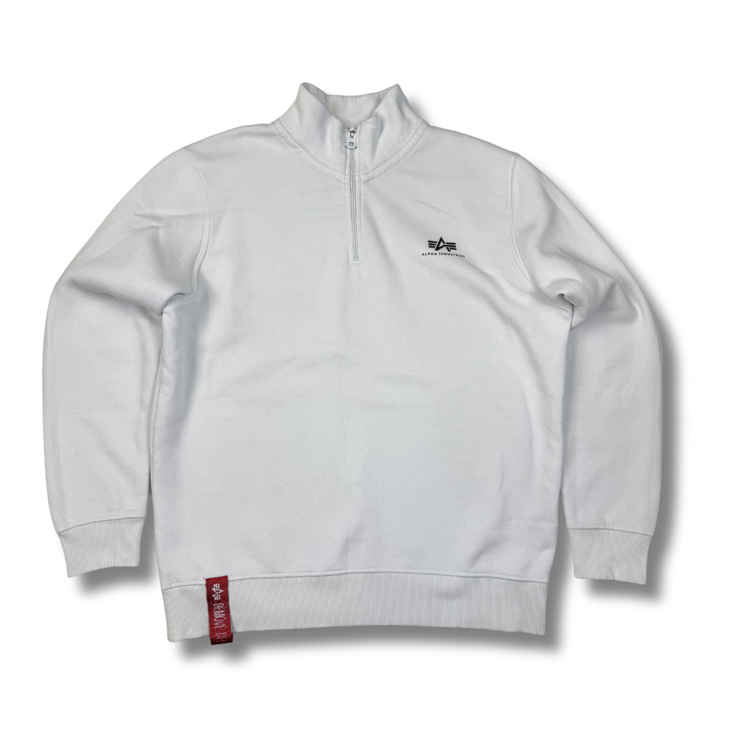 Alpha Industries Half Zip Weiß (M)