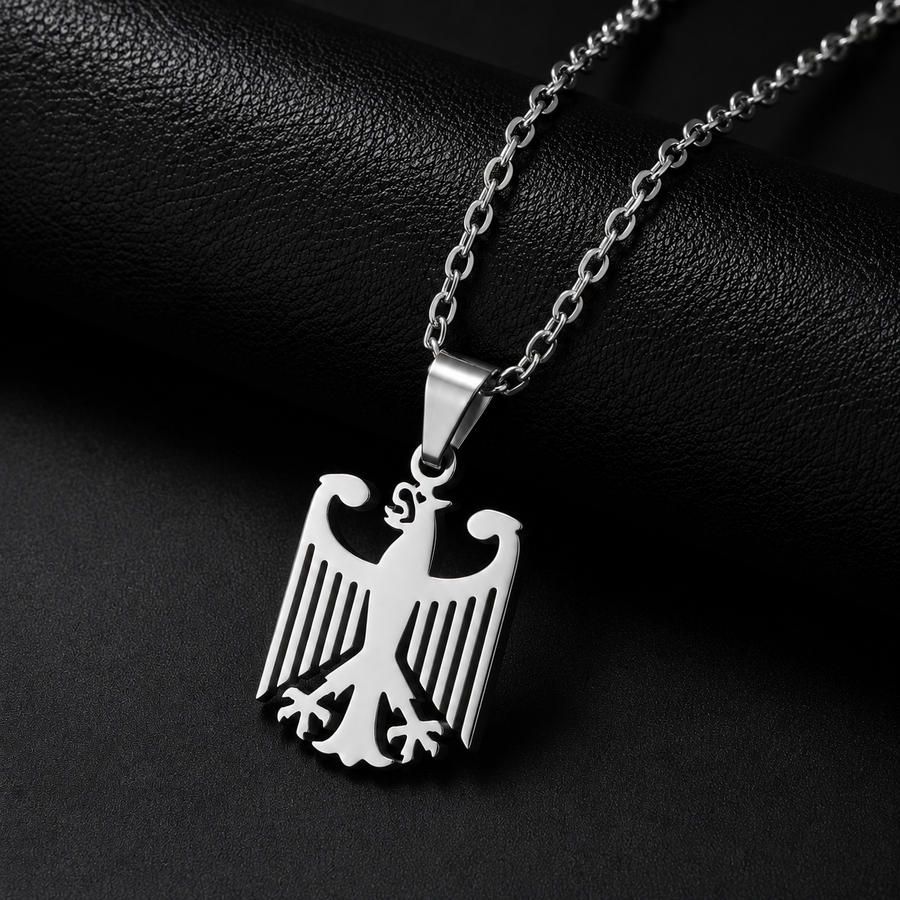 Deutschland Adler Kette – Edelstahl Halskette Silber & Gold