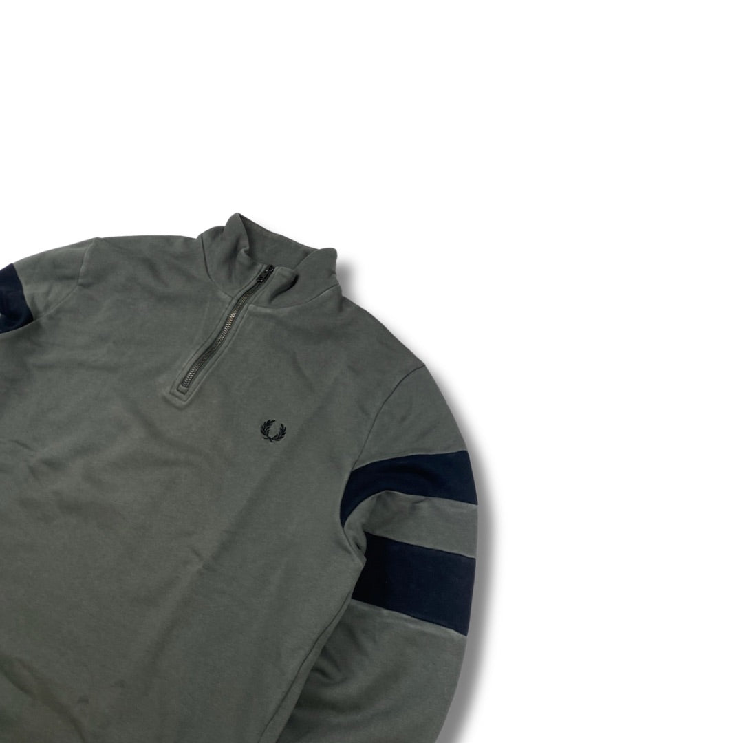 Fred Perry Half-Zip Grau-Schwarz (L)
