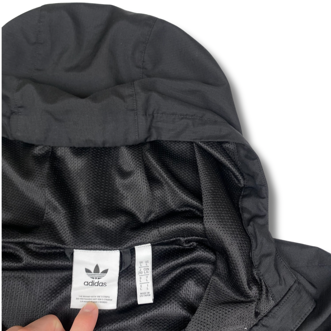 Adidas Retro Windbreaker Jacke Schwarz (L)