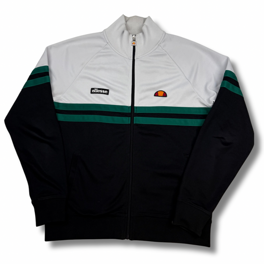 Ellesse Rimini Trainingsjacke Weiß-Schwarz-Grün (L)