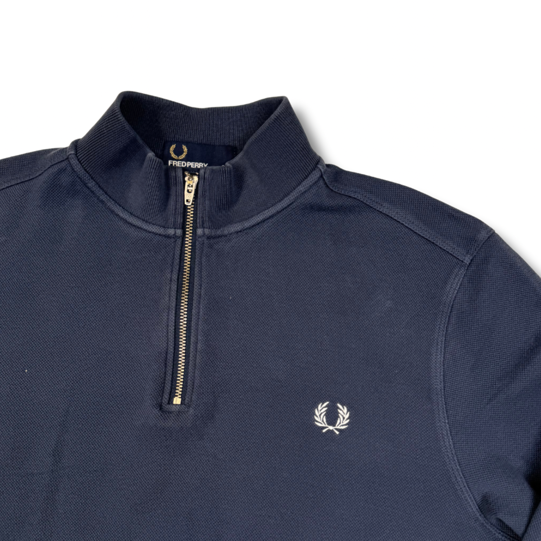 Fred Perry Half-Zip Blau (S)