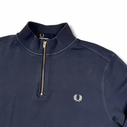 Fred Perry Half-Zip Blau (S)