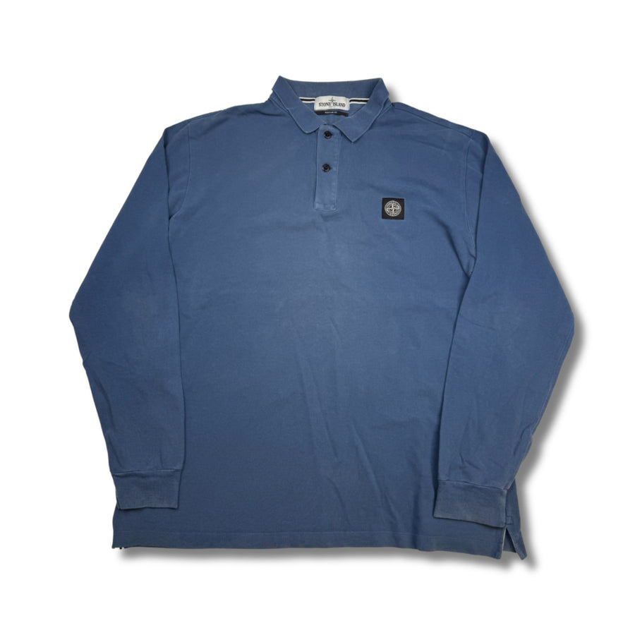 Stone Island Poloshirt Lang Blau (XXL)